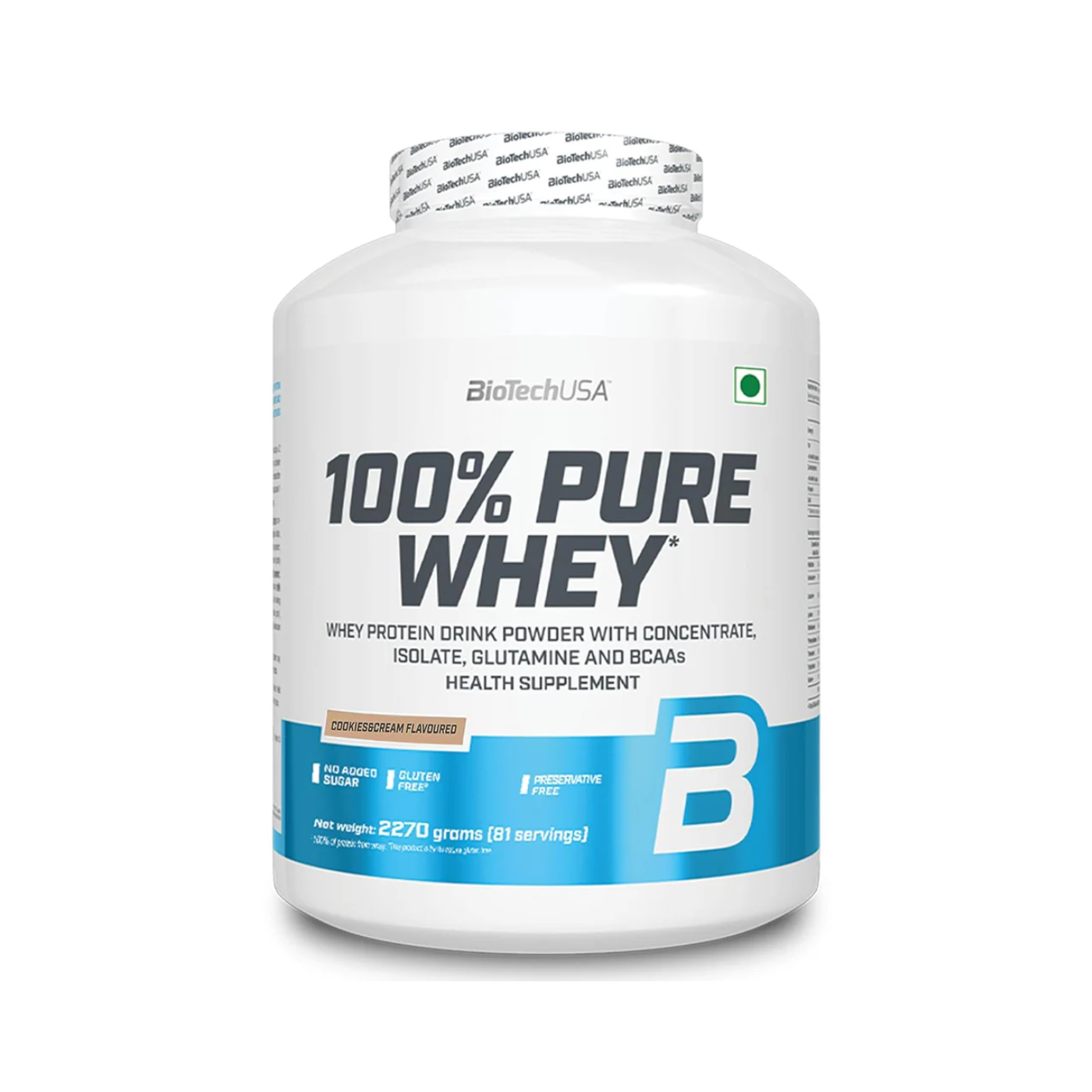 BiotechUSA 100% Pure Whey Cookies&Cream 2.27kg — image 1